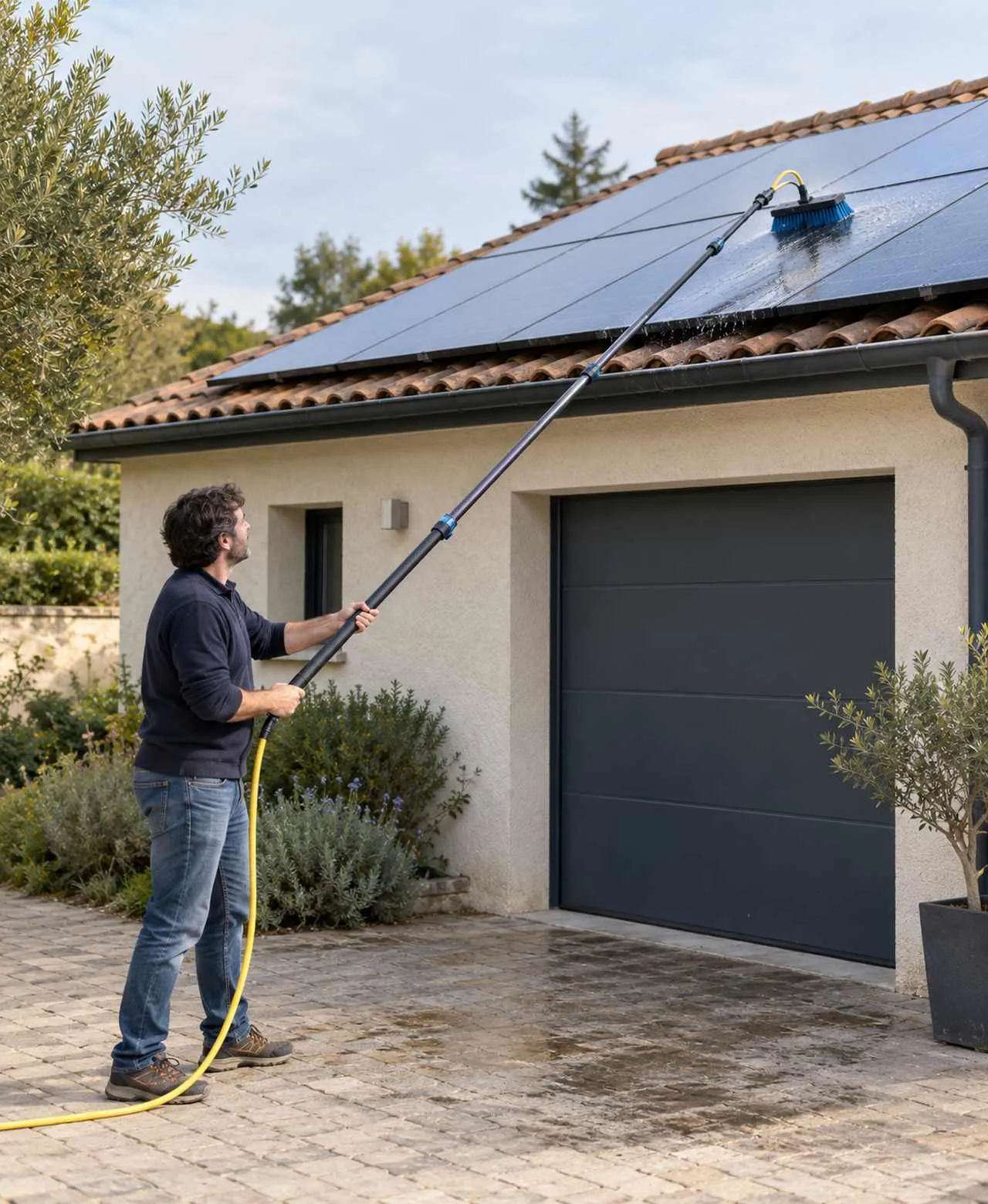 Materiel methode nettoyage panneaux solaires