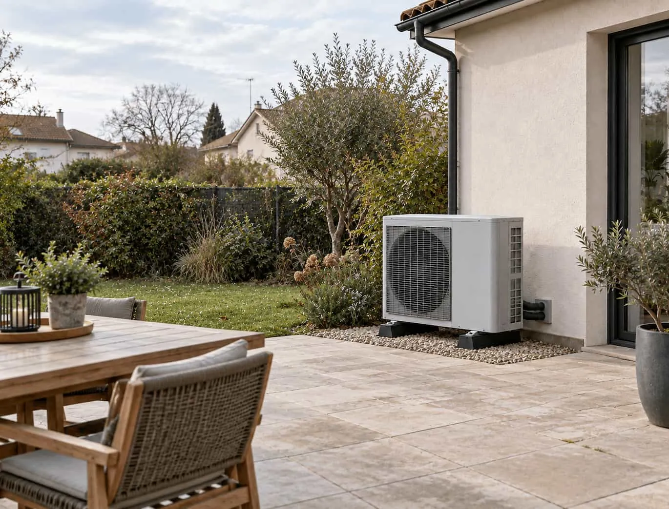Accès extérieur pompe à chaleur