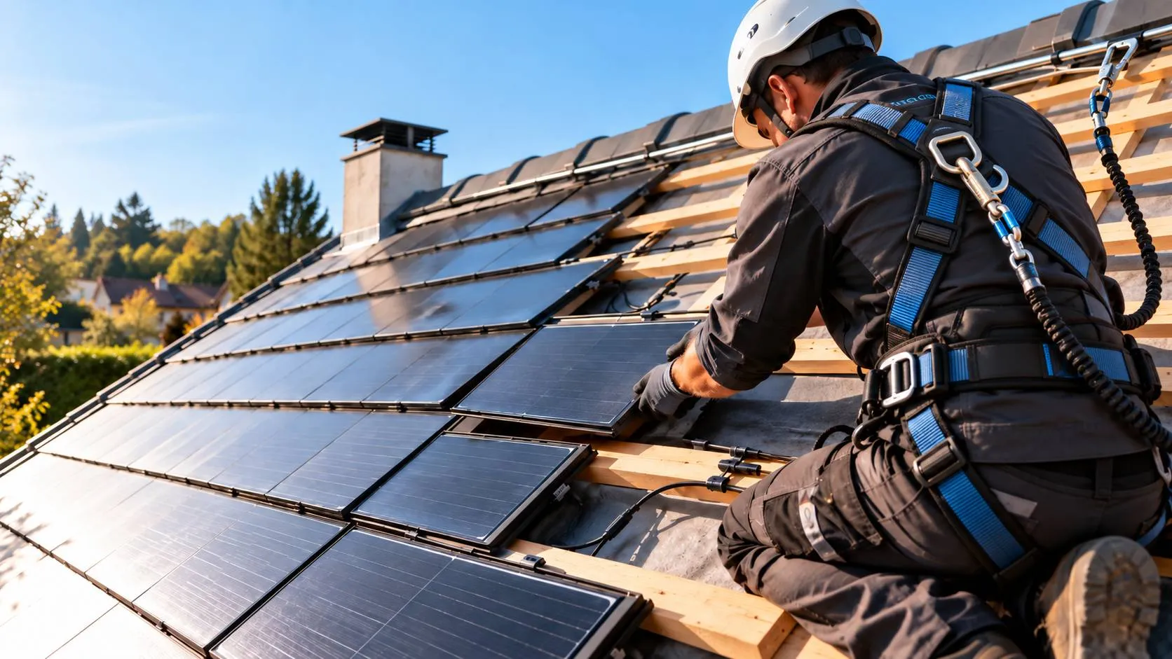 installation de tuiles solaires