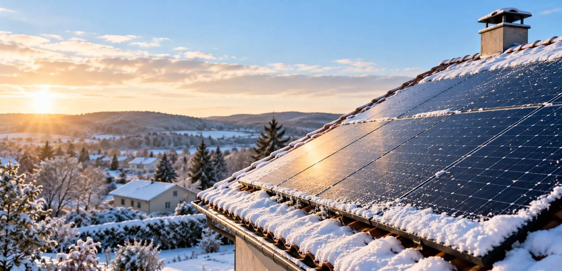 panneaux solaires en hiver