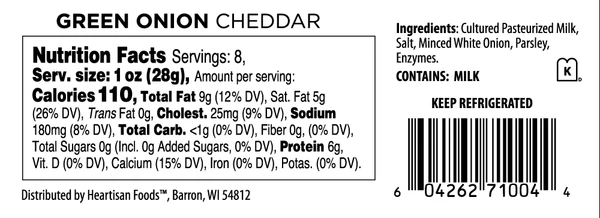 Green Onion Cheddar Nutrition