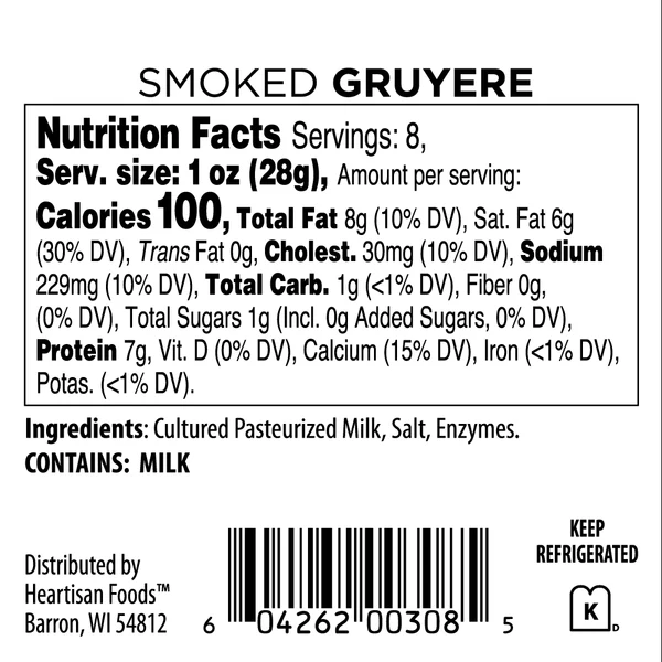 Smoked Gruyere Nutrition