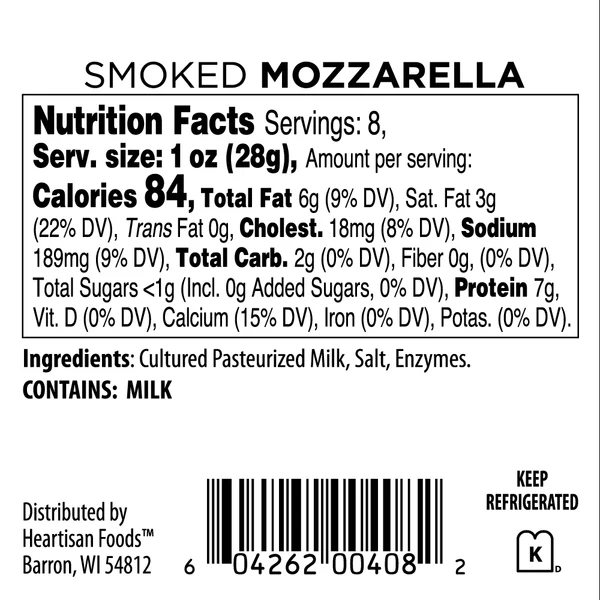 Smoked Mozzarella Nutrition