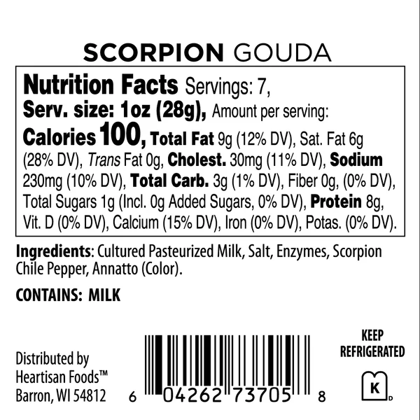 Scorpion Pepper Gouda Nutrition