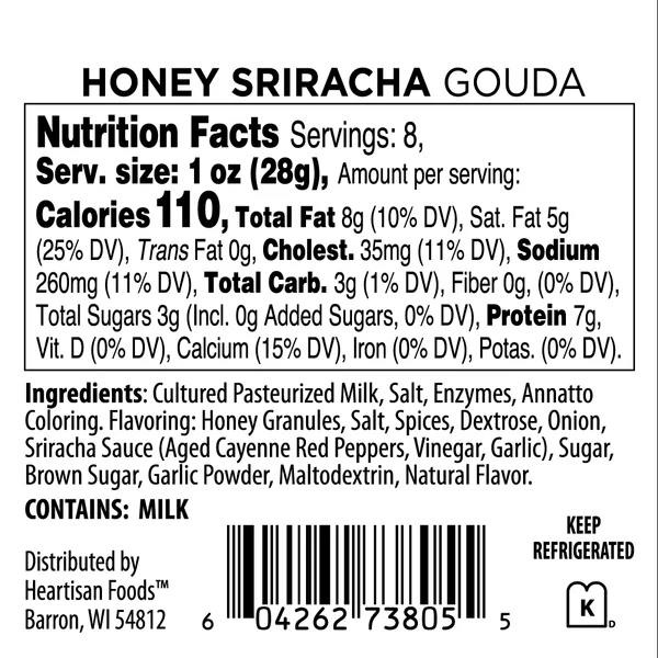Honey Sriracha Gouda Nutrition