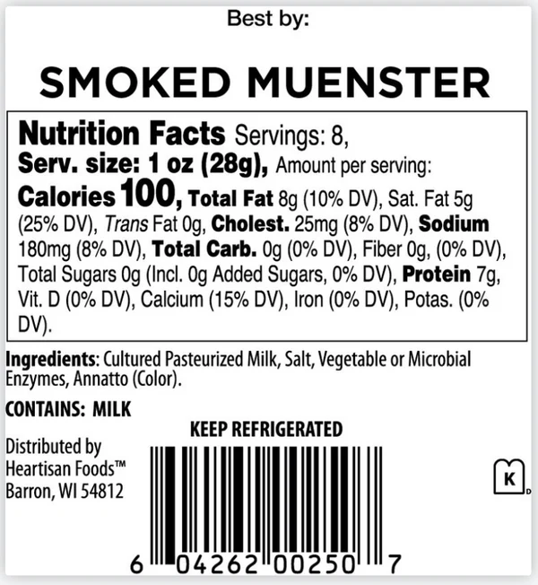 Smoked Muenster Nutrition