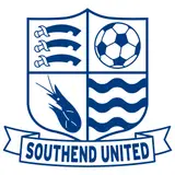 Southend United crest with soccer ball, swords, waves and shrimp
