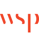 Abstract orange letters 'wsp' logo