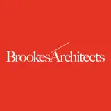 Logo of Brookes Architects on red background