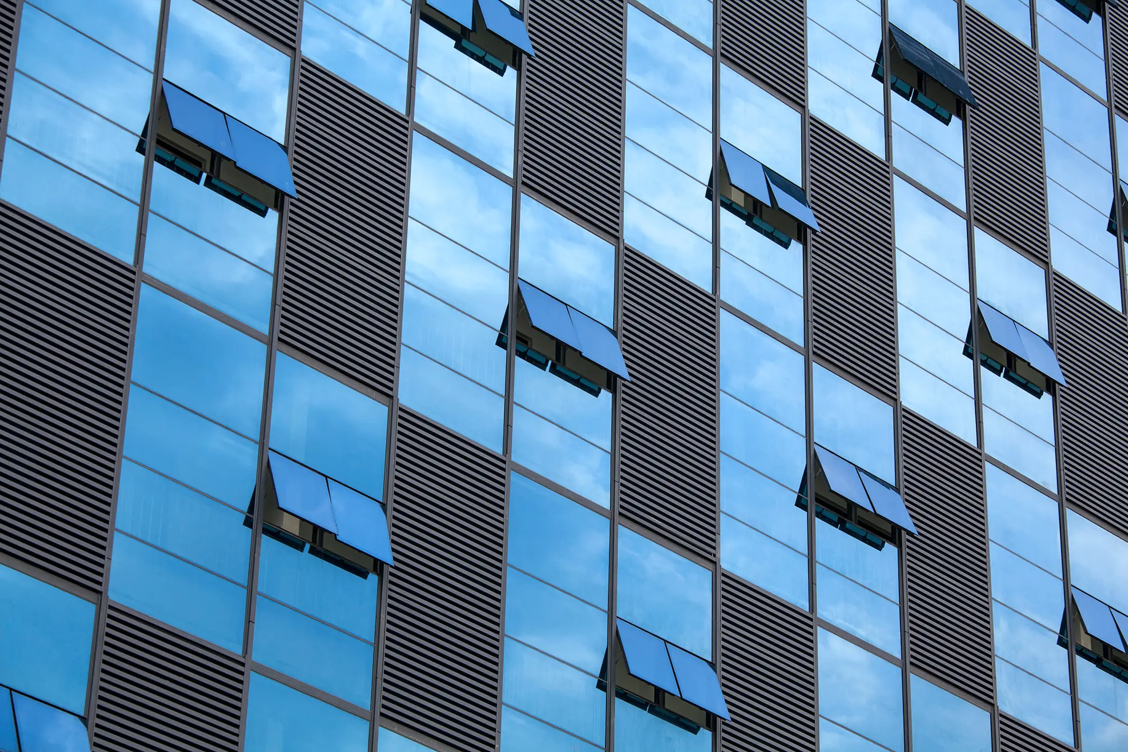 Windows on a large building