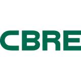 Green CBRE logo on a white background