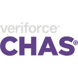 Veriforce CHAS logo in purple and grey