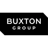 Logo of Buxton Group on an arrow-shaped sign
