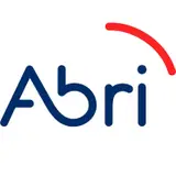 Logo of Abri with a red swoosh over the 'i'