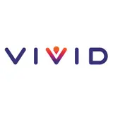 Logo with the word "VIVID" in gradient colors