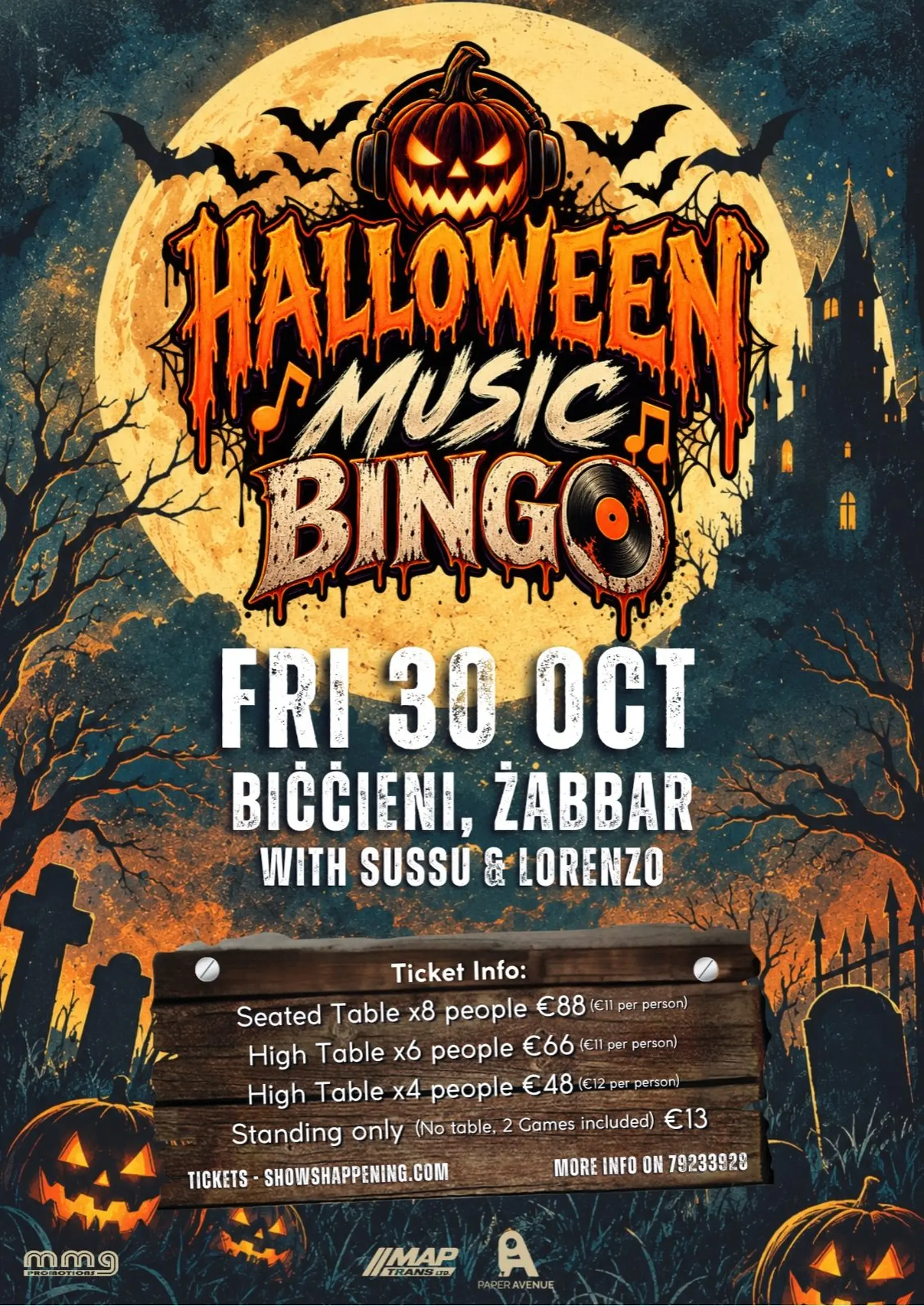 HALLOWEEN MUSIC BINGO IN HAZ-ZABBAR | 30 Oct 2026, Biċċieni
