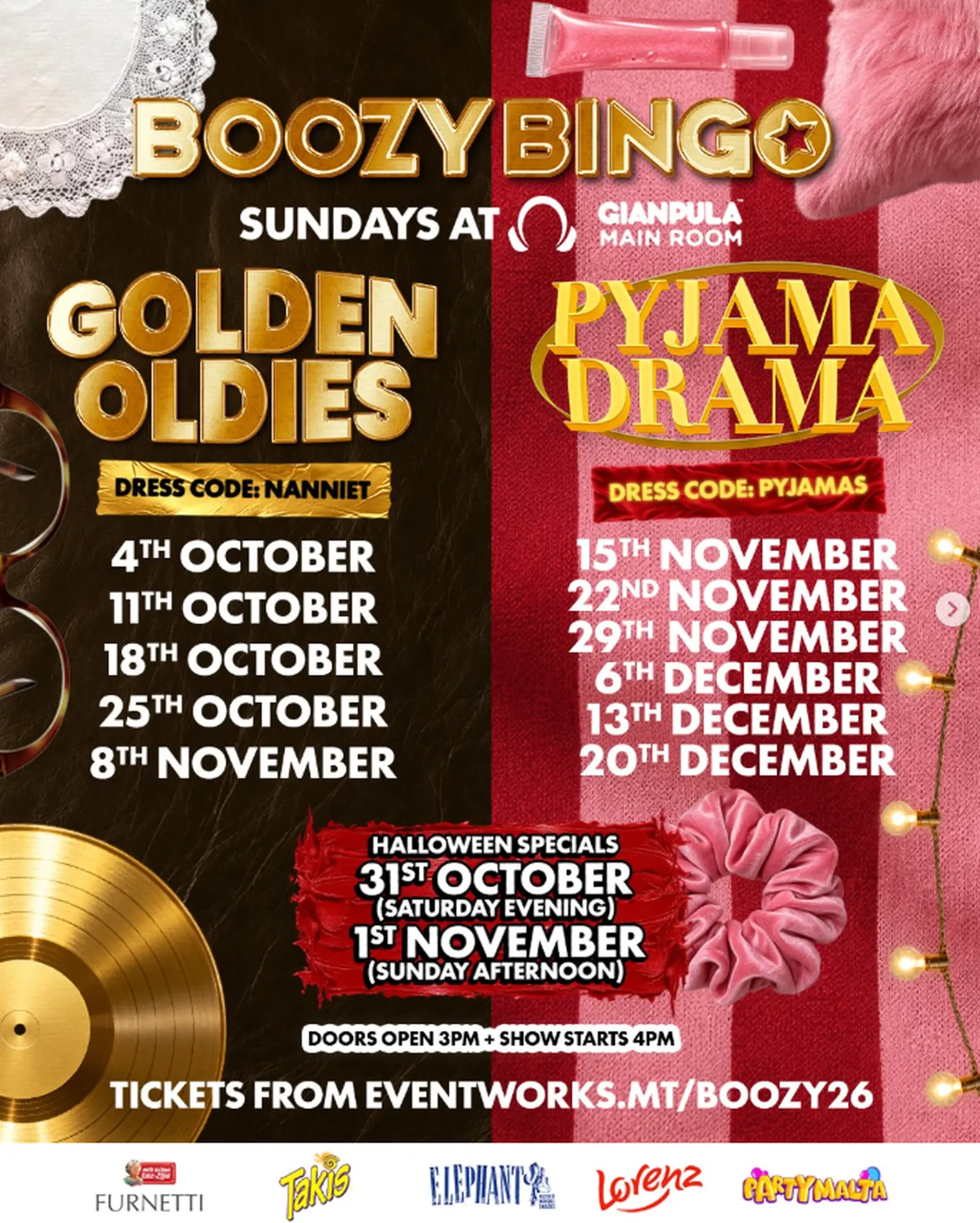 BOOZY BINGO PRESENTS PYJAMA DRAMA AT GIANPULA MAIN ROOM