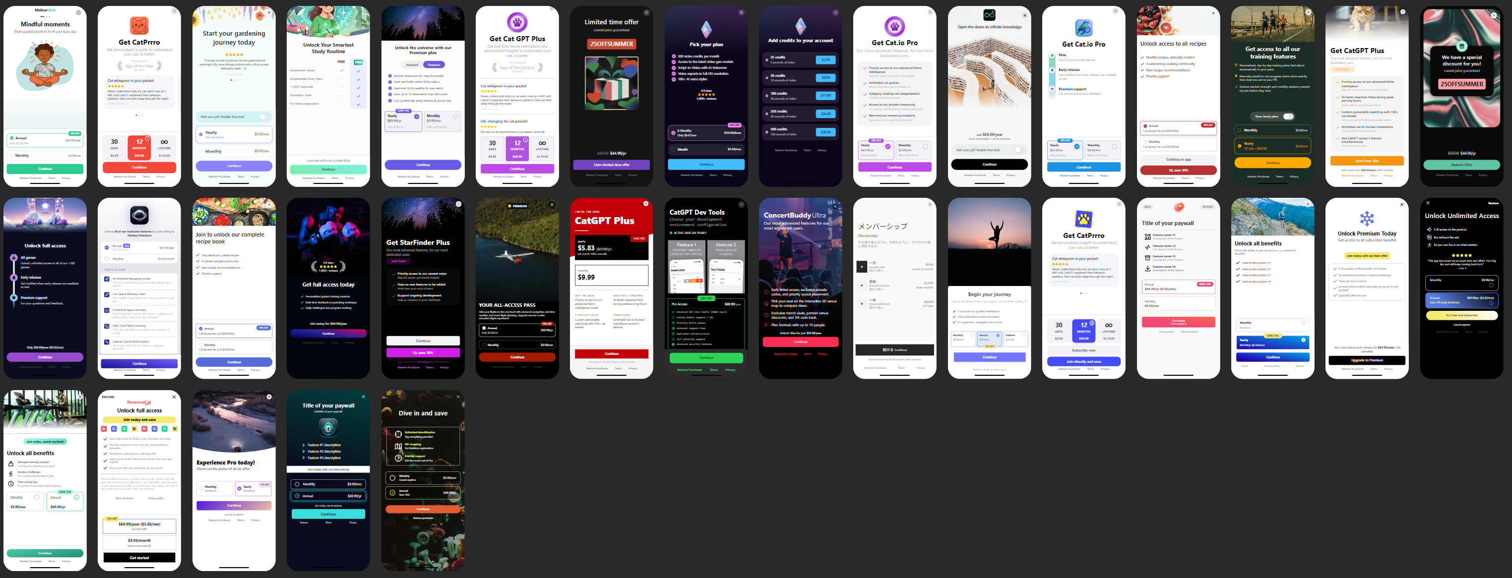 RevenueCat templates catalog