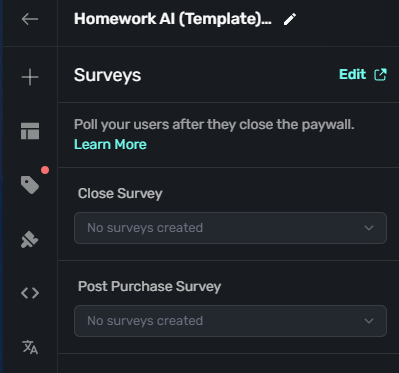 Superwall editor surveys