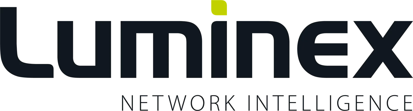 Logo of "Luminex Network Intelligence" in bold black text with a small green square above the letter "i" in "Luminex".
