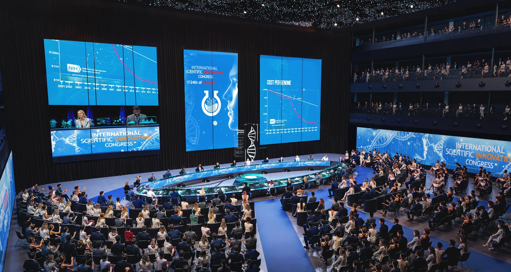 3D render Main Event Room Science conference