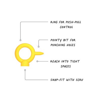 Always on hand for extra making, it's a Scru-Driver made mini! Works with the Makedo Scru and Scru+ for connecting cardboard quickly and securely.