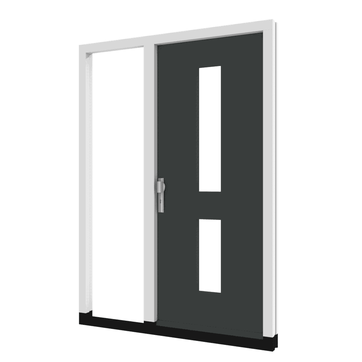 Houten voordeur TH04 met twee velden van glas met zijlicht aan linkerzijde