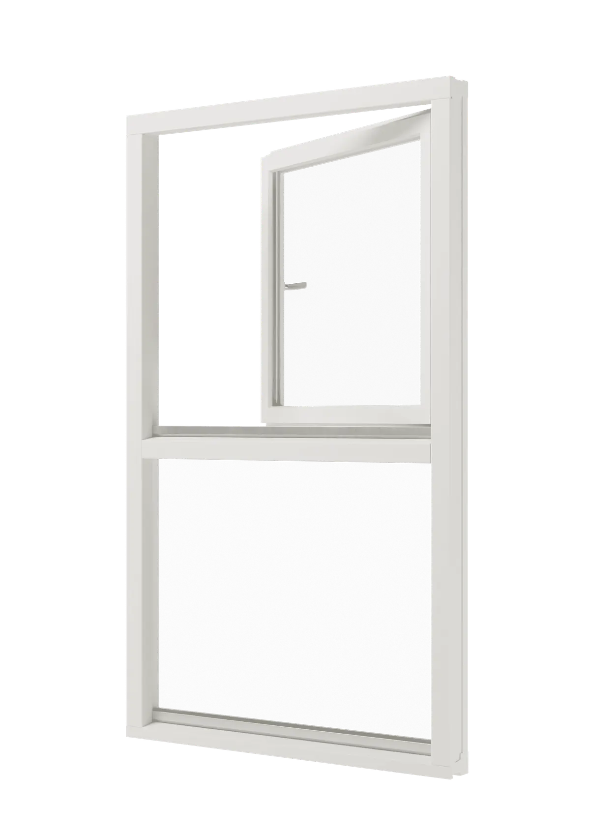 draaikiepraam (onder) en vast glas mahonie