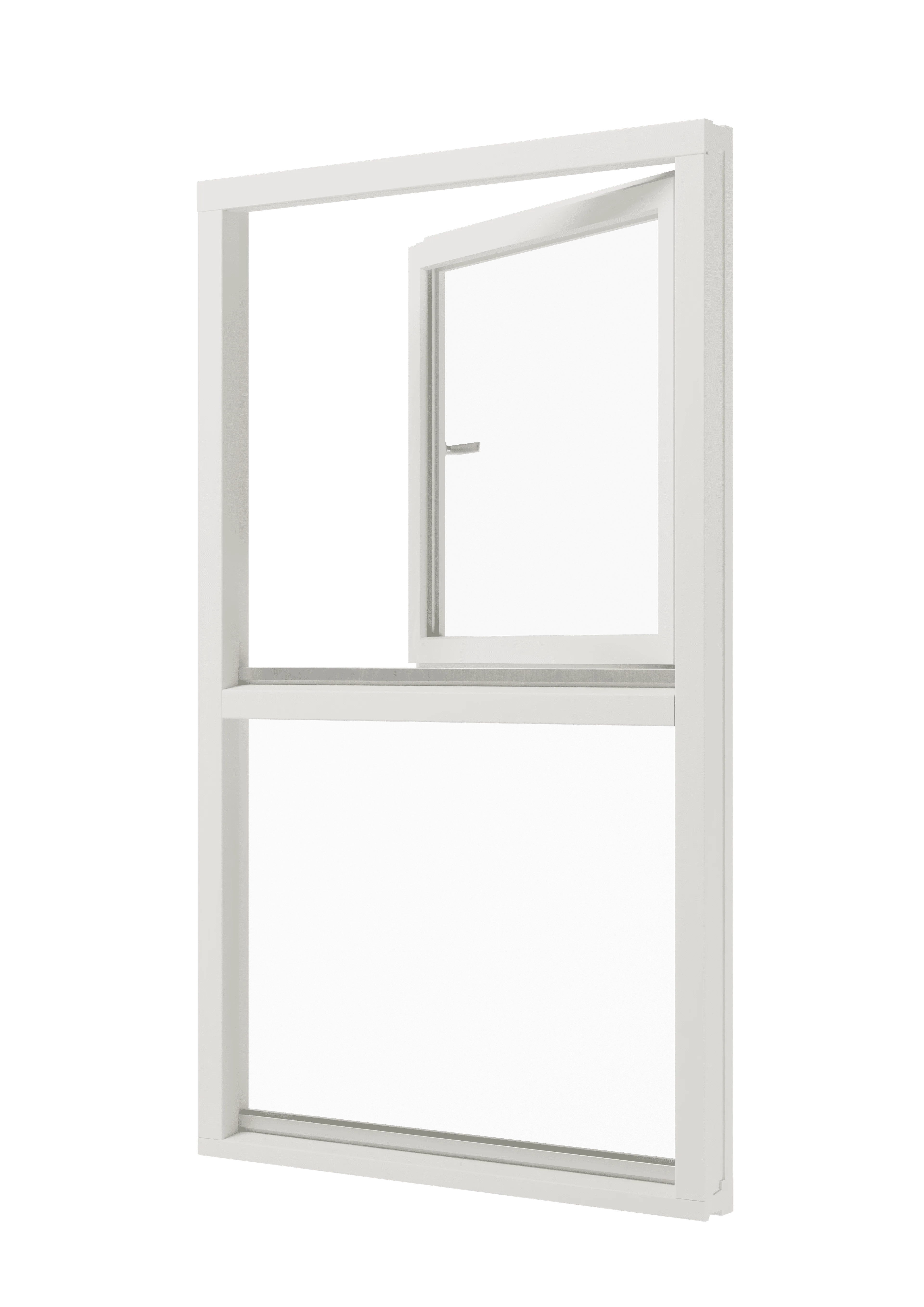 draaikiepraam (onder) en vast glas mahonie