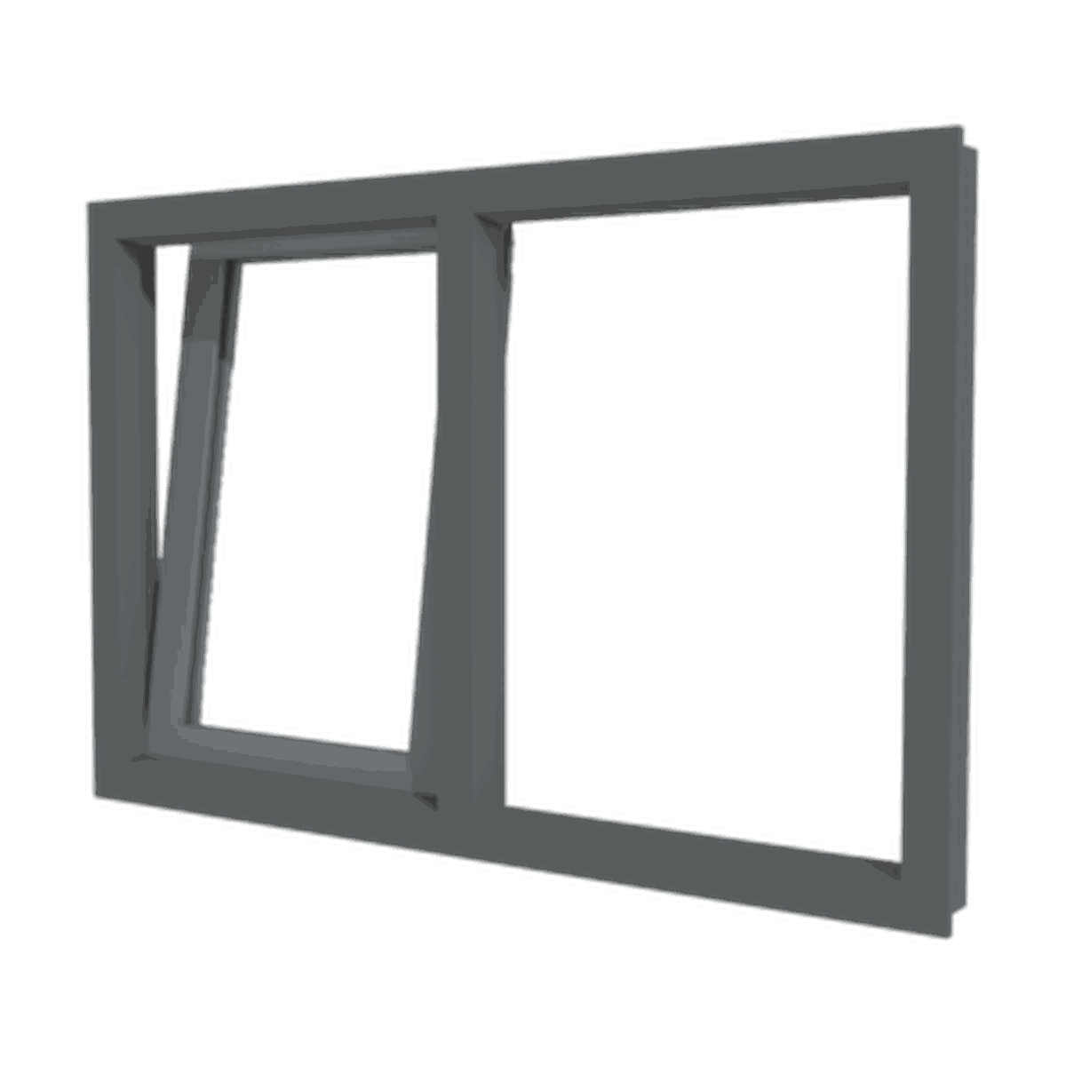 Valraam (links) en vast glas | aluminium