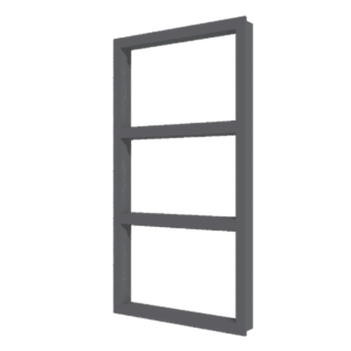 Vast glas | 3 vakken verticaal | aluminium