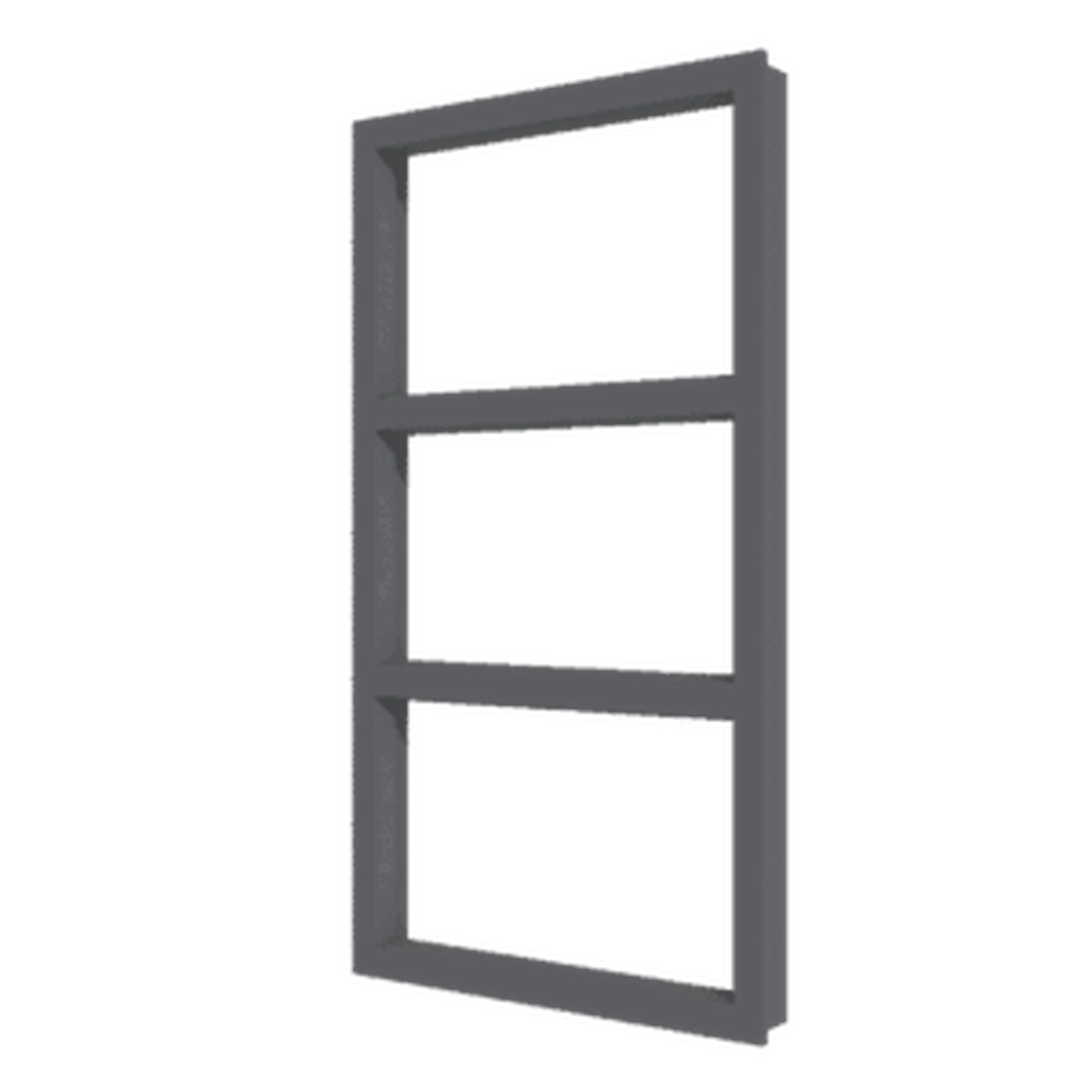 Vast glas | 3 vakken verticaal | aluminium
