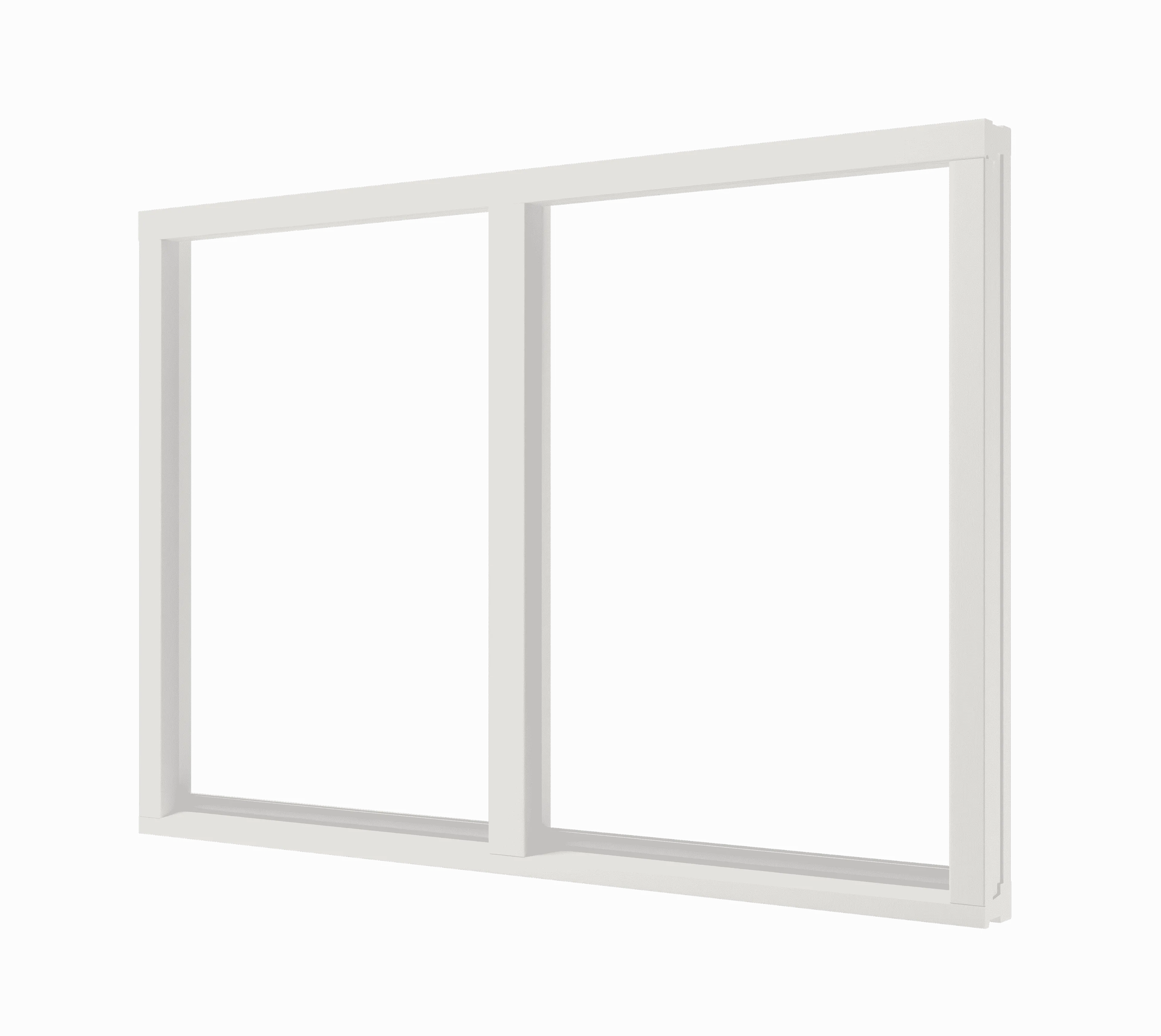 vast glas 2 vakken mahonie