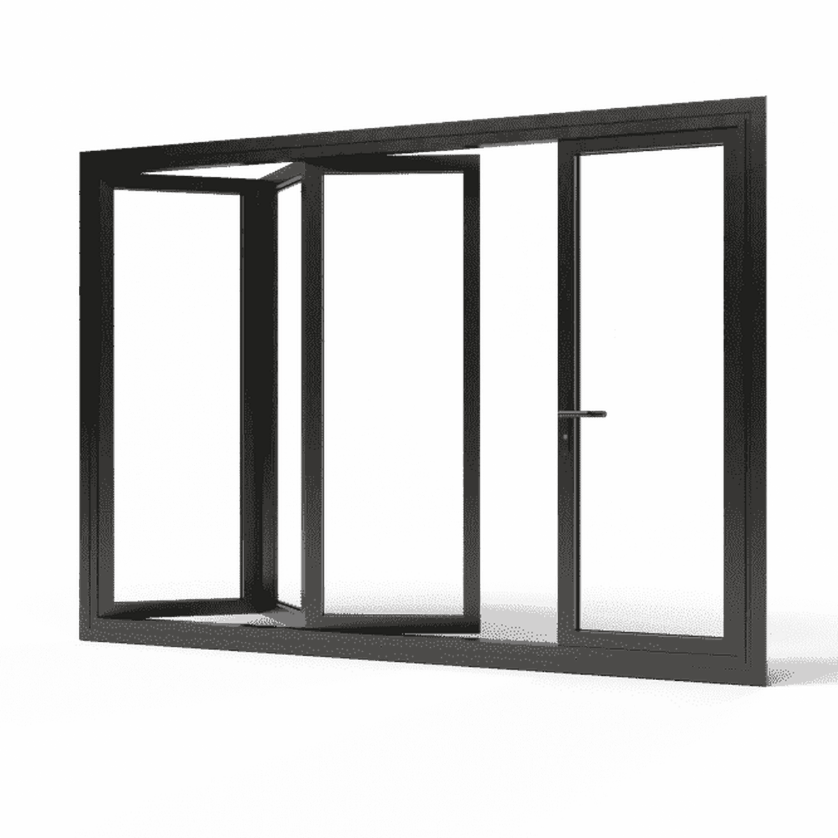 4-delige harmonicadeur | vaste loopdeur (binnendraaiend)