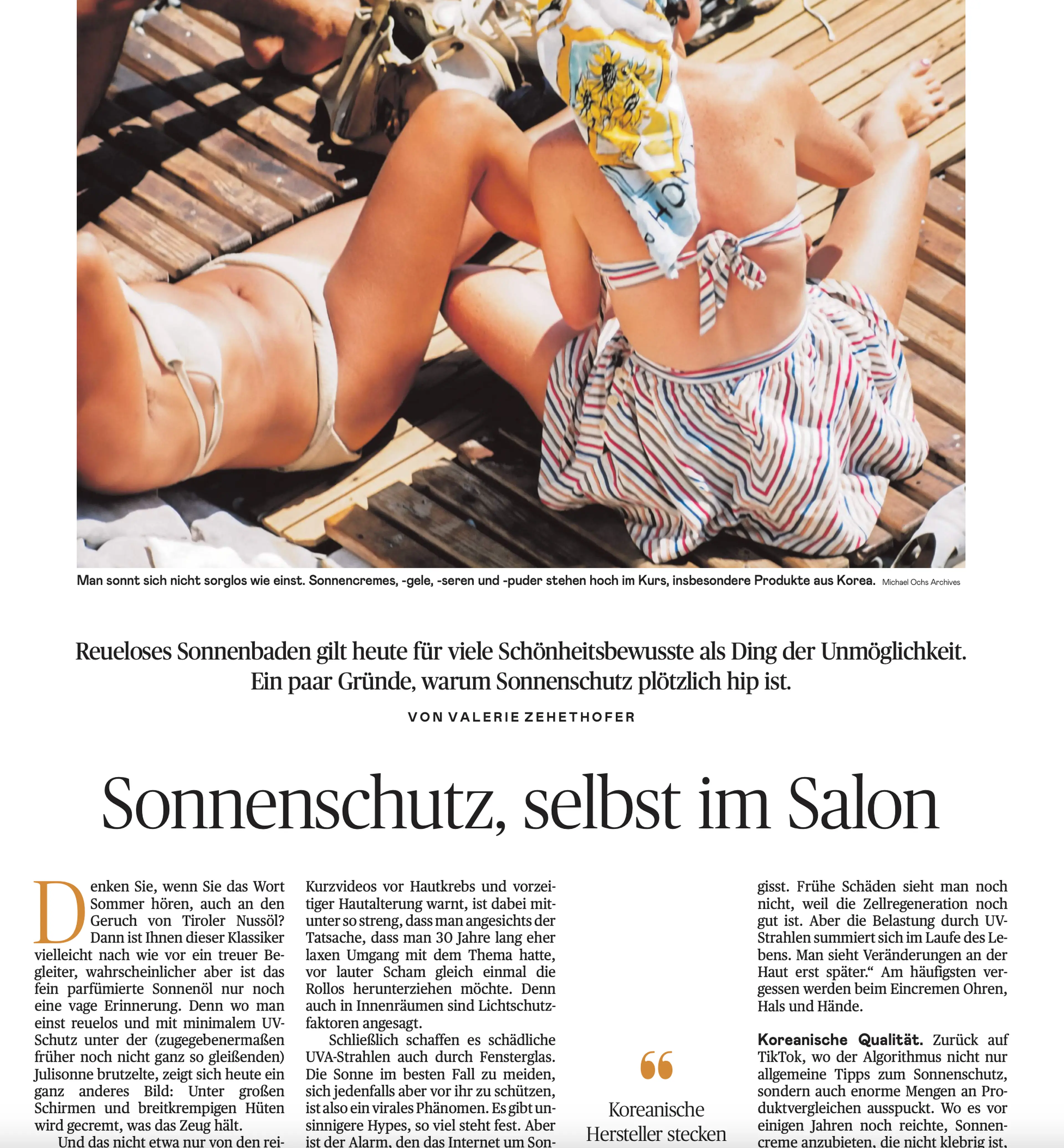 Presse im Ersten Sonnenschutz