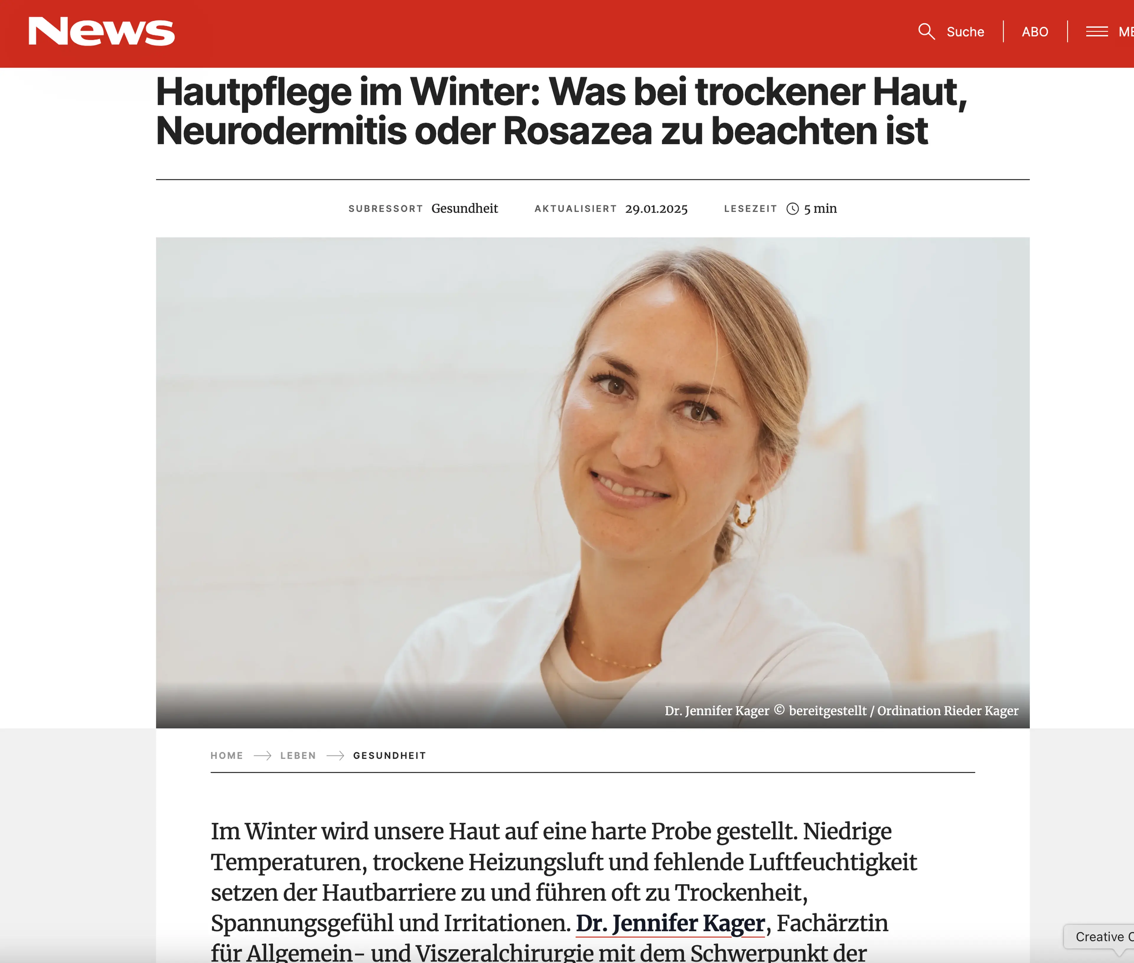 Hautpflege im Winter News