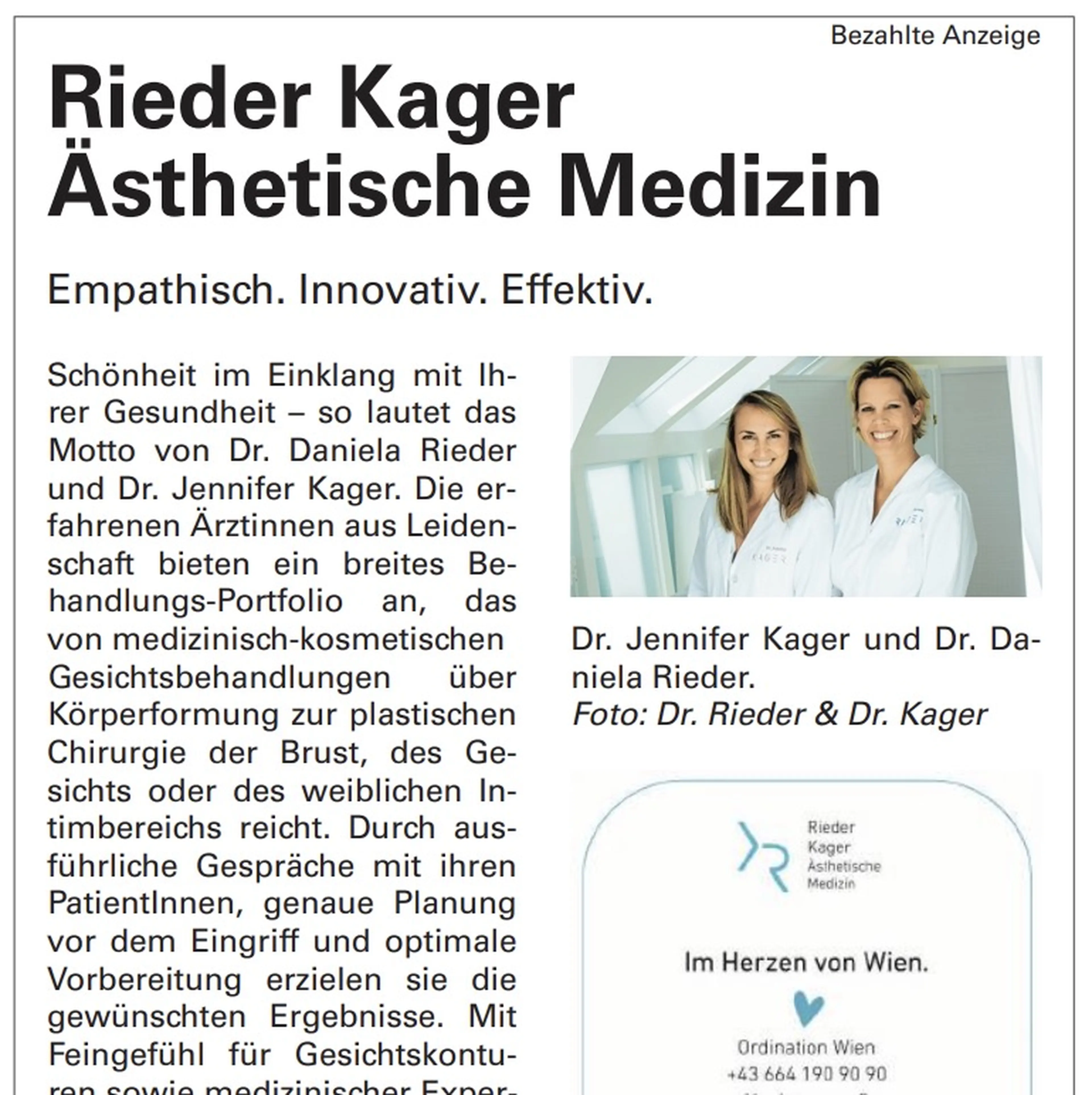 Rieder Kager Ästhetische Medizin