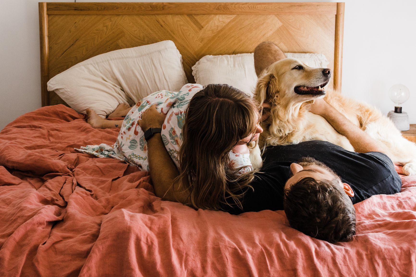 couple with dog