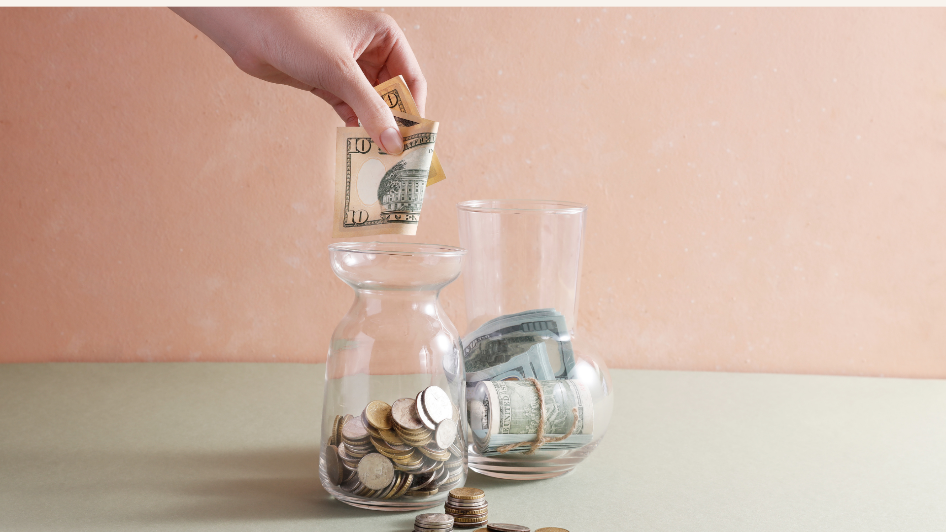 person putting money in a jar to save for fertility treatment