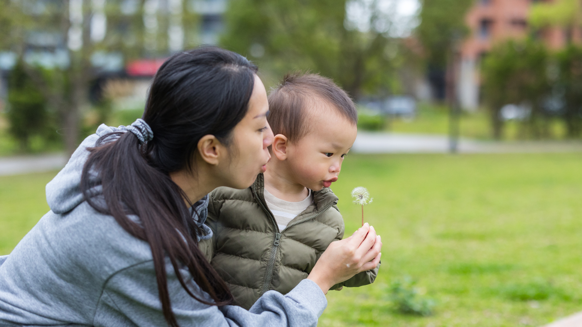 mother and toddler at park