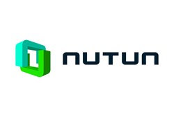 Logo with interlocking green and blue shapes on the left and the word "NUTUN" in bold, modern font on the right.