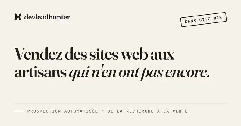 Capture d'écran de DevLeadHunter