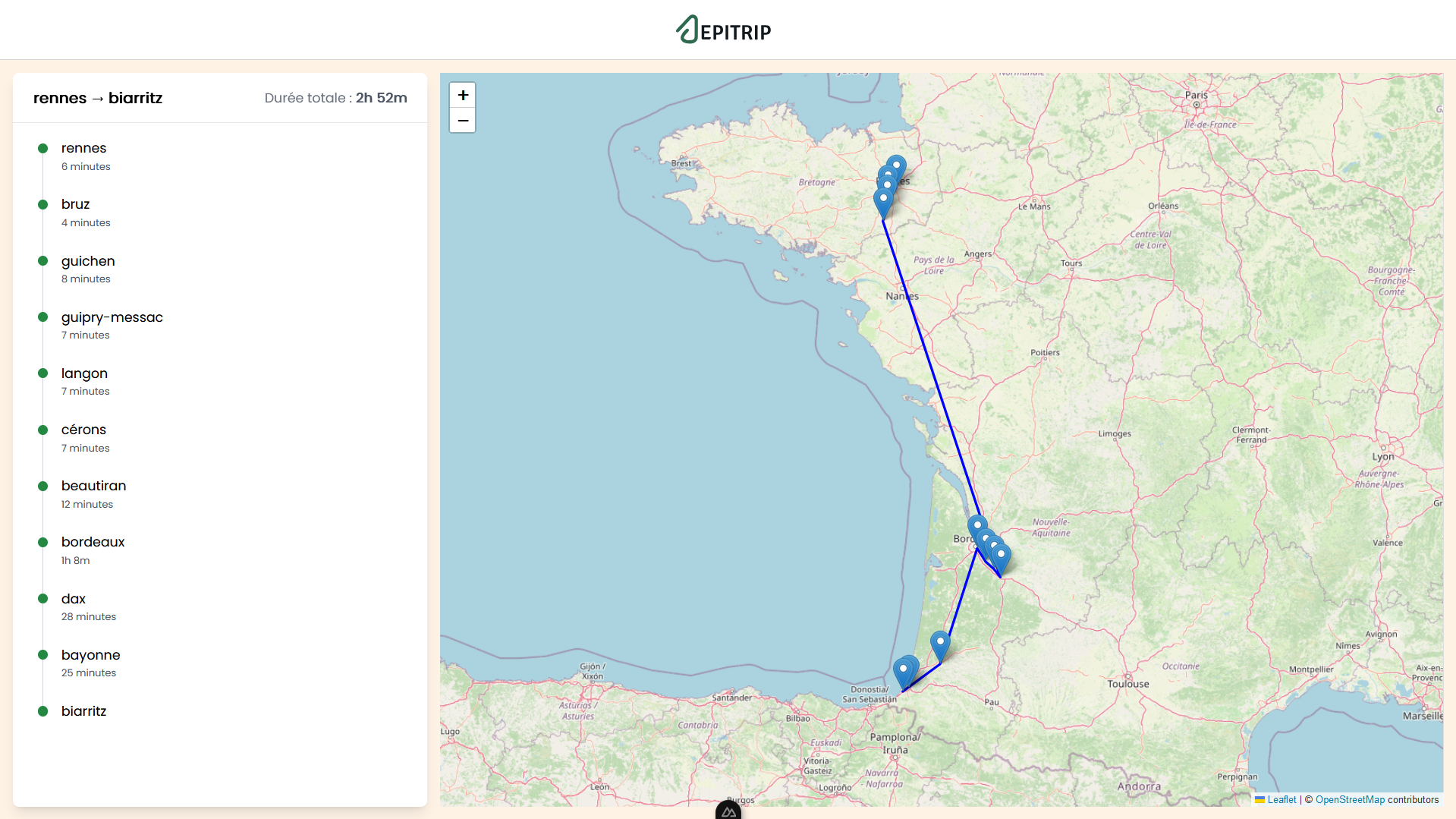 EpiTrip — Planification de voyage en langage naturel avec IA - Aperçu 2