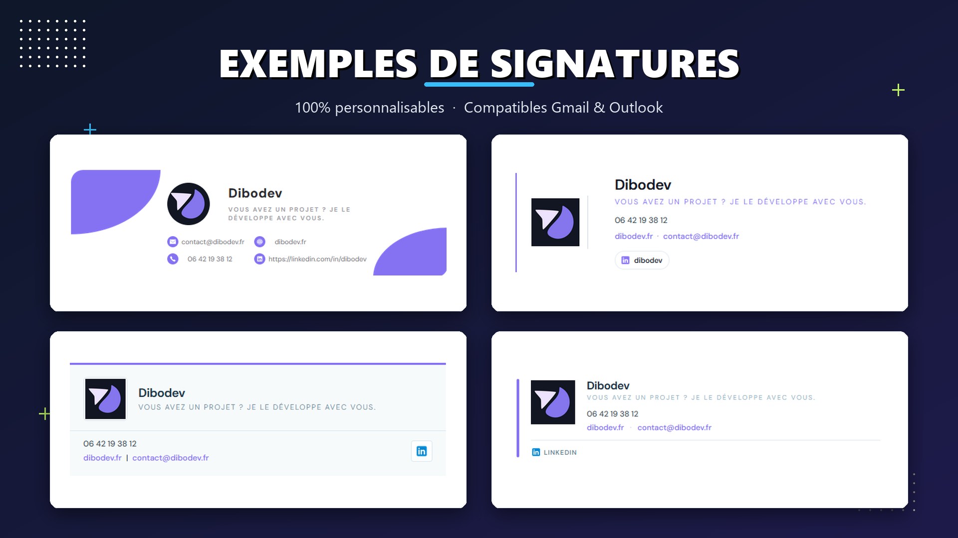 SignDex — Générateur de signatures e-mail HTML et de supports de marque - Aperçu 1