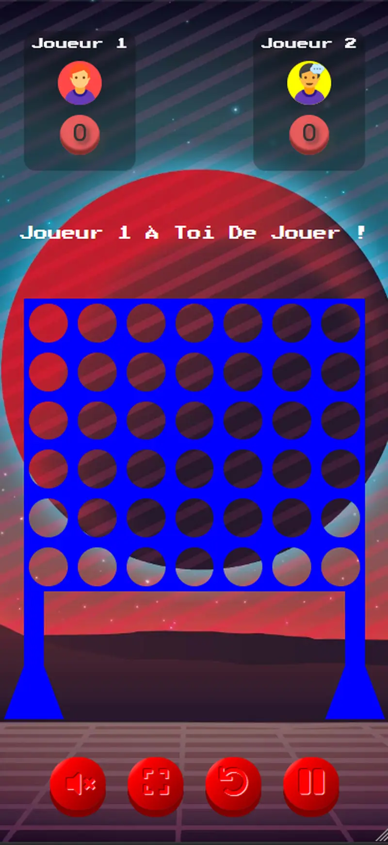 Capture d'écran de Puissance 4 — Jeu Puissance 4 jouable en ligne sur desktop et mobile