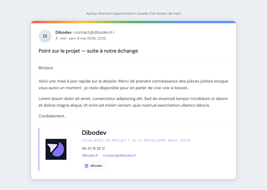 SignDex — Générateur de signatures e-mail HTML et de supports de marque - Aperçu 2