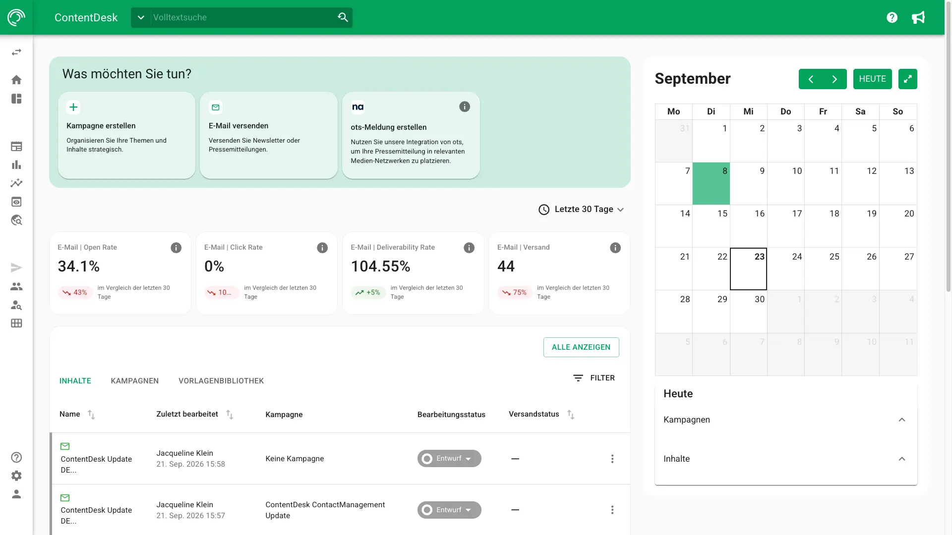 Screenshot der Journalist Outreach in NewsRadar