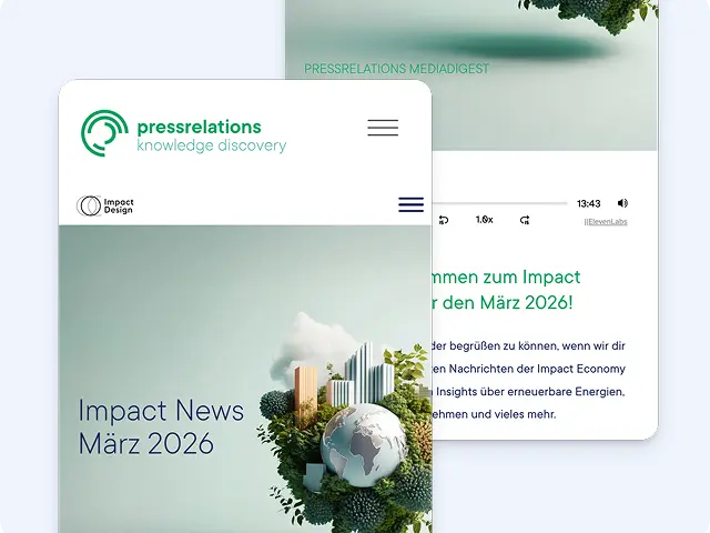 Magazine cover with "Impact News März 2026" text.