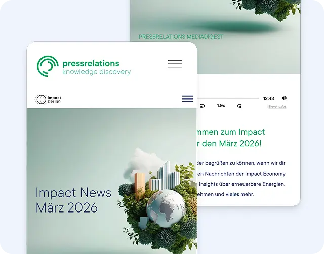 Magazine cover with "Impact News März 2026" text.