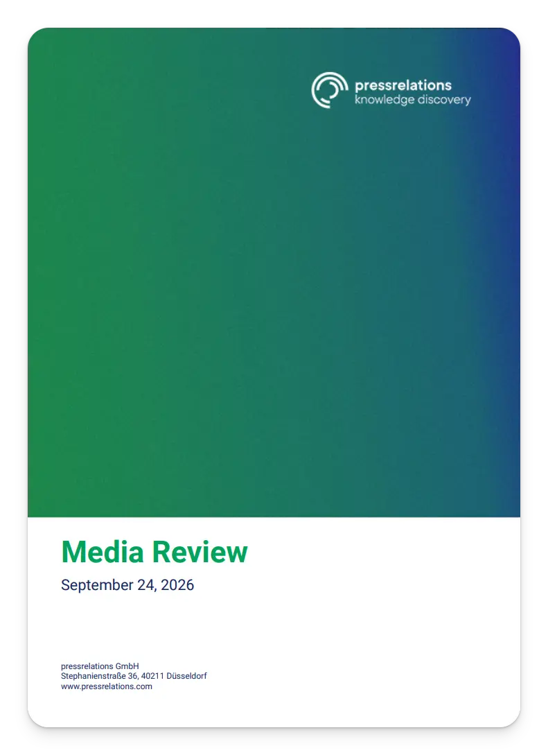 Screenshot of a PDF media review from pressrelations